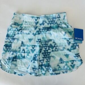 Columbia Omni-Freeze Omni-Wick Athletic Shorts Women's Small S Blue Green Lined